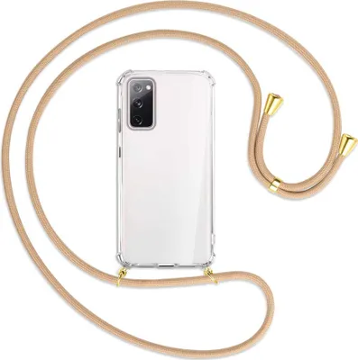 Produktbild von Handykette Backcover-Schutzhülle mit Band (Metall goldfarben) für Samsung Galaxy S20 FE / Lite - beige