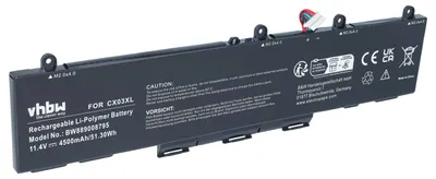 Produktbild von vhbw Akku Ersatz für HP CX03053XL, CX03XL, L77624-421, HSTNN-LB8R, L78551-005 für Notebook (4500 mAh, 11,4 V, Li-Polymer)