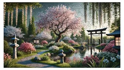 Produktbild von Blühender Zen-Garten Holzpuzzle (2D)