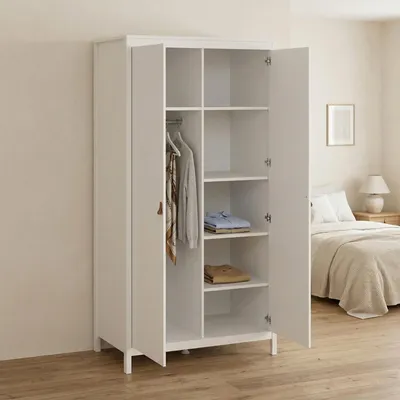 Immagine prodotto di Dmora Guardaroba 2 Ante Zagabria 58.4x199h cm Bianco, Appendiabiti 2 Ante