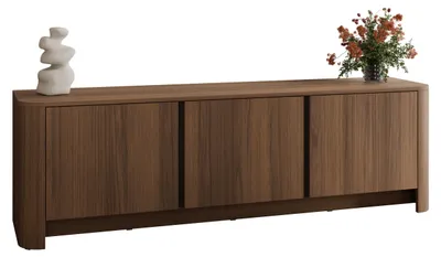 Produktbild von MIRJAN24 TV-Lowboard Bari 168, TV-Schrank, Wohznimmer Schrank mit drei Drehtüren (Farbe: Nuss Warmia)