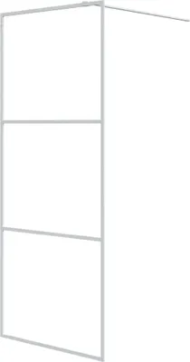Image de vidaXL Paroi de douche pour passage piétonnier blanc 80x195 cm ESG-verre clair