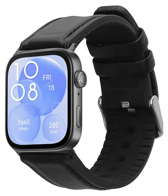 Produktbild von kwmobile Leder Uhrenarmband für Huawei Watch Fit 3 / Fit 4 Armband - Ersatzarmband für Fitnesstracker mit Uhrenverschluss - Wechselarmband Smartwatch