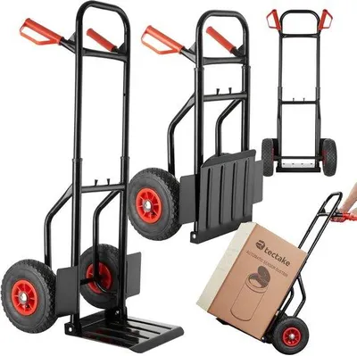 Productafbeelding van Vouwbare Handtruck met Stalen Frame en Luchtbanden - Tot 100 kg Laadvermogen