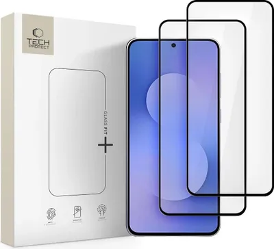 Produktbild von Tech-Protect Glas Fit+ 2er-Pack für Samsung Galaxy S25 Fe - Schwarz