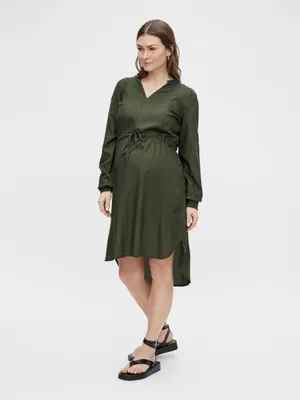 Produktbild von Mamalicious Zion Lia Maternity Langarmkleid Grün M Frau Grün M