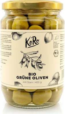 Produktbild von KoRo I Grüne  Oliven mit Stein 400 g