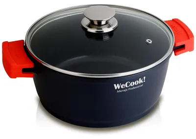 Zdjęcie produktu dla WECOOK Ecostone 10032 – garnek z pokrywką, żeliwo/żeliwo aluminiowe, średnica 32 cm, nadaje się do użytku na płytach indukcyjnych, powłoka nieprzywierająca