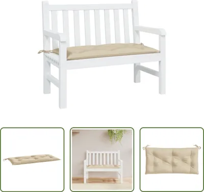 Immagine prodotto di The Living Store Cuscino per panca da giardino Beige 100x50x7 cm Tessuto Oxford