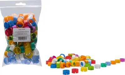 Produktbild von Klickringe Mix 10 Farben - Vogel - 16mm - 100 Stck.