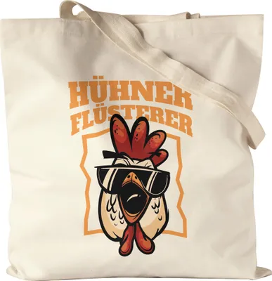 Produktbild von Hühner-Flüsterer Jutebeutel Stoffbeutel Canvas Huhn Fans Hühnerhof Bauernhof Chicken Geschenkidee