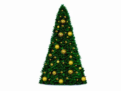 Produktbild von Geschmückter künstlicher Weihnachtsbaum mit 74 Ornamenten BASIC GOLD 500 cm Baum mit Ständer und Weihnachtsornamenten