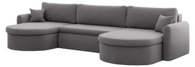 Produktbild von Universelles Ecksofa Verona U mit Schlaffunktion, für das Wohnzimmer, grau