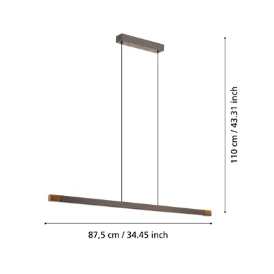 Obrázok produktu pre EGLO 900174, 3000 K, 2000 lm, IP20, Šedá, Biela