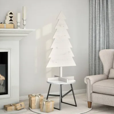 Zdjęcie produktu dla Maison Exclusive – choinka do dekoracji, biała, 120 cm, lite drewno sosnowe