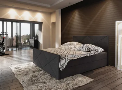 Obrázek produktu pro Boxspringová manželská postel VASILISA 4 - 200x200, antracitová