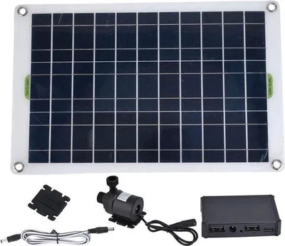 Obrázek produktu pro Solární čerpadlo pro jezírko 16 – výkonný solární panel 50 W – 800 l/h – 12 V – tiché – solární napájecí systém na stejnosměrný proud – cirkulace vody v zahradě – ekologické