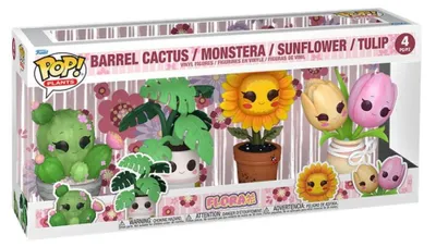 Image de POP! Flora – 4 figurines : cactus, monstera, tournesol, tulipe
