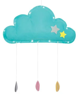 Immagine prodotto di Lampada a sospensione per bambini ACA MRAK, 10 mini LED, alimentata a batteria (2xCR2032), luce bianca calda, IP20, 16x4x30 cm, cavo trasparente F07101630