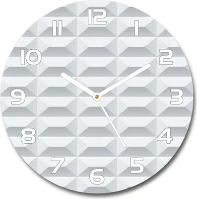 Produktbild von Wanduhr aus Glas 30fi Glasbild Glasuhr Gehärtetes Glas - weisse-zeiger - Geometric background