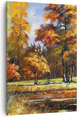 Produktbild von Bild auf Leinwand - Leinwandbild - Einteilig - Park Herbst Wasser - 70x100cm - Wand Bild - Wanddeko - Wandbilder - Leinwanddruck - Wanddekoration - Leinwand bilder - Wandbild - PA70x100-3536