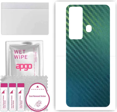 Produktbild von apgo Rückseite Schutzfolie, Skin, kompatibel mit Tecno Pova Neo, Hinten Displayschutzfolie aus Vinylfolie, kratzfest, einfache Montage - Kohlenstoff-Chamäleon CAKA1