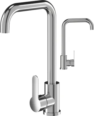 Produktbild von Granitan | STEEL - Küchenarmatur - 360° schwenkbar - Chrom - Edelstahl - Keramikkopf
