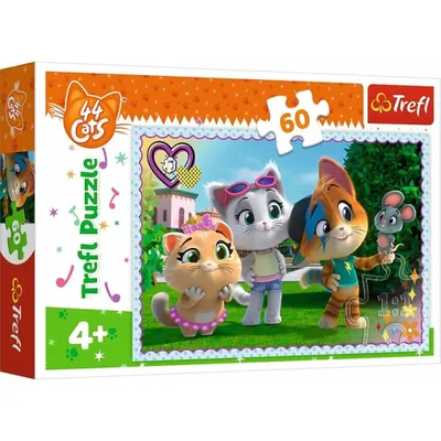 Obrázek produktu pro Puzzle Trefl 60 44 Kočky Hra S Kočkami