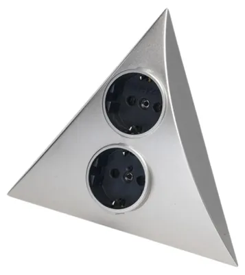Produktbild von Hera Luxor LX-2ST.ED Ecksteckdose 2-fach Edelstahlfarbig 1,8 m