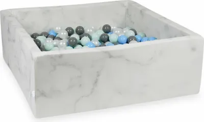 Obrázek produktu pro Kuličkový bazén 110x110x40 kuliček - S 600 kuličkami / světle mátová, dětská modrá, šedá, perleťová