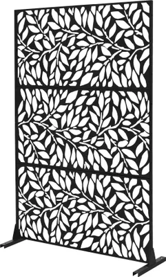 Produktbild von ML-Design Metall-Sichtschutz Firenze 120x180 cm aus Stahl Raumteiler mit 3 Paneele Trennwand erweiterbar mit Ständer Paravent für Garten Balkon Terrasse