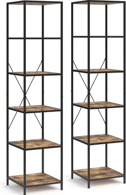 Produktbild von Vicco Raumteiler Fyrk, 40 x 174 cm 2er Set, Eiche rustikal/Schwarz