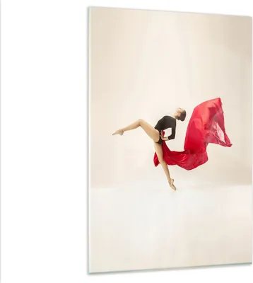 Produktbild von Bilder auf glas - Einteilig - Ballerina Tanz Rot - 80x120cm - Glasbilder - Wandbilder - Bilder - zum Aufhängen bereit - Wanddekoration aus Glas - Glas Bilder - Wandbild auf Glas - GPA80x120-4437