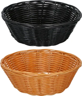 Image de alpina Set de paniers à pain - 2 pièces - panier en osier - marron et noir