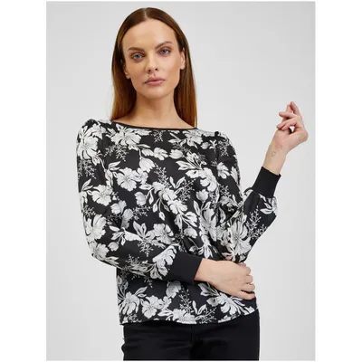 Produktbild von Orsay Weiß-Schwarze Damenbluse mit Blumenmuster 650245-660000__XS