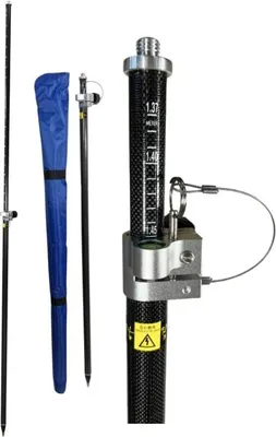 Produktbild von GPS-Karbon-Prismenstange 2,40m  superleicht, aus Voll-Carbon, mit Libelle & 5/8"-Gewinde  Zentimetereinteilung & Fixhöhe