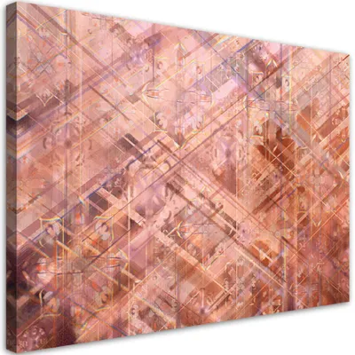Obrázek produktu pro Obraz na plátně abstraktní geometrické tvary 90x60 cm Feeby červená nástěnná malba připravená k zavěšení