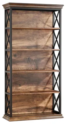 Produktbild von Standregal 6-stöckig 180cm Holz Metall Vintagebraun Schwarz