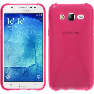 Produktbild von PhoneNatic Case kompatibel mit Samsung Galaxy J7 (2015 / J700) - pink Silikon Hülle X-Style + 2 Schutzfolien