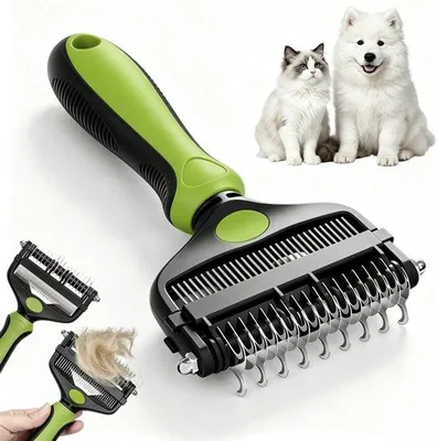 Produktbild von Hunde- und Katzenbürste - 3-in-1-Pflegewerkzeuge - Unterwollen-Rake, Filzkamm, Mantelwechsel - Homevero