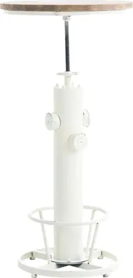 Immagine prodotto di Tavolo da bar in stile industriale, tavolo in legno, regolabile in altezza - pino e metallo colore: bianco antico
