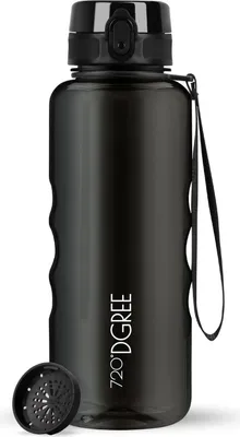Produktbild von uberBottle crystalClear Trinkflasche mit Sieb 1500ml / Onyx Black/ 720DGREE