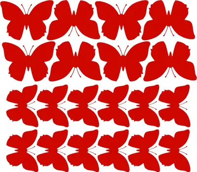 Image de Autocollants muraux papillons, grands autocollants, 20 pièces, rouge mat