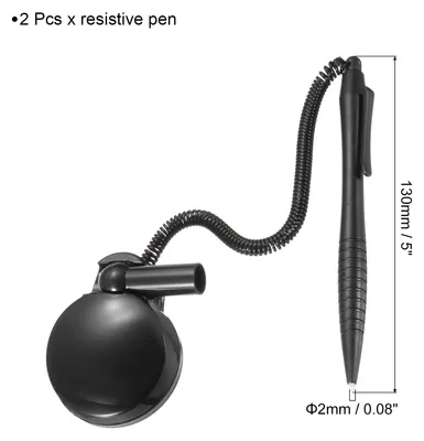 Produktbild von 2 Stš¹ck Touch Resistive Screen Pen Resistive Stylus Pen Spring Resistance Touch Pen fš¹r Auto Navigation GPS POS, Schwarz
