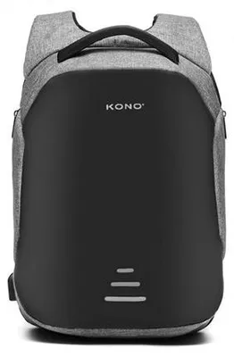 Produktbild von Grauer Herren-Rucksack für die Arbeit USB Carbon WX15