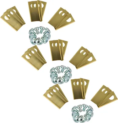 Produktbild von vhbw 27x Ersatz-Messer kompatibel mit Worx Landroid M WG794E, M WG794EDC Rasenmäher - Ersatzklinge Silber Gold, Stahl (Titanbeschichtung)