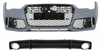 Immagine prodotto di Paraurti posteriore per Audi A7 4G restyling 15-18, modello RS7, solo con diffusore S-Line e terminali di scarico.