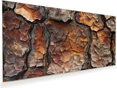 Produktbild von Glasbild 120x60cm in XXL für Wohnzimmer, Schlafzimmer Motiv Baumrindenstruktur