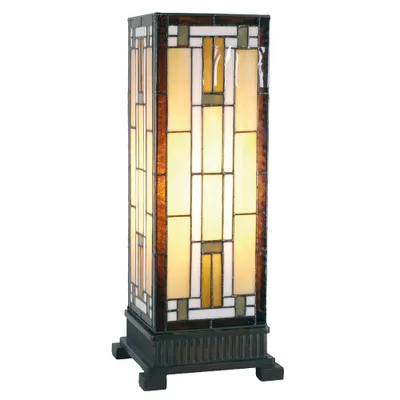 Produktbild von LumiLamp 5LL-5445 Tiffany Tischlampe braun 18x45 cm
