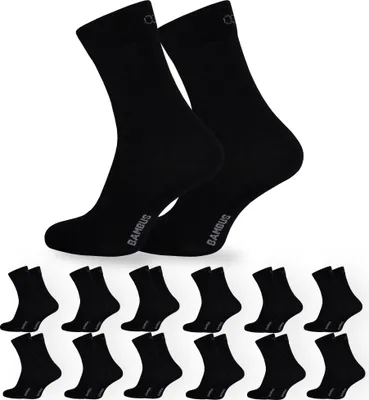 Produktbild von OCERA 12x Bambus Socken (Uni) für Damen und Herren in verschiedenen Farben - Schwarz 35/38